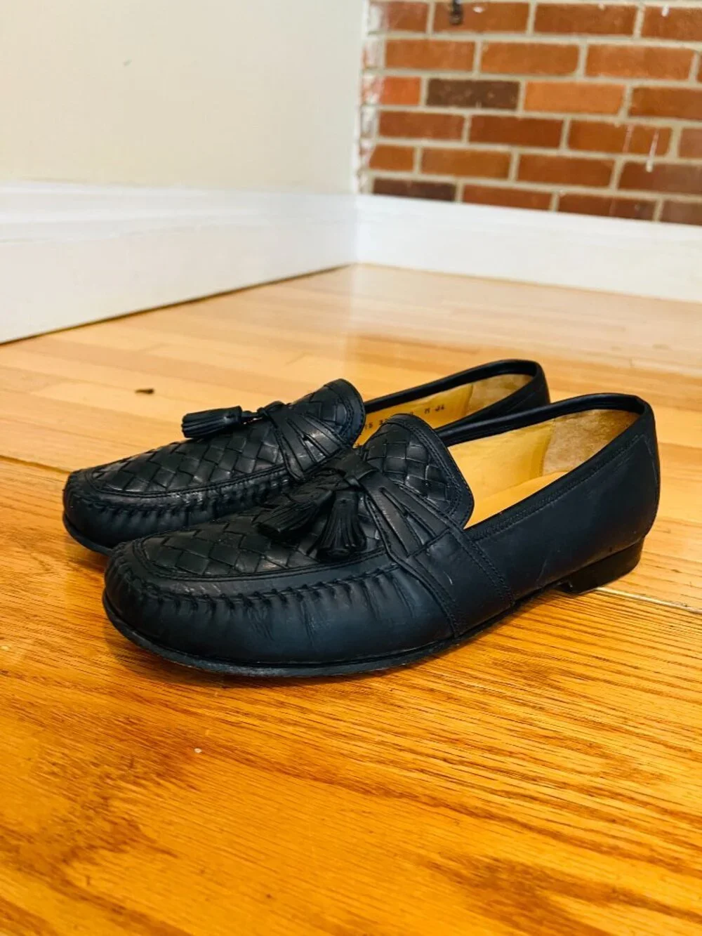 Johnston & Murphy Basket Weave Tassel Loafers Size 10 M